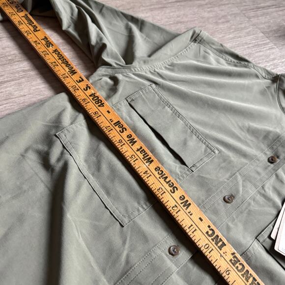 prAna Railay Tunic Button Up Shirt Top NWT M Sage Green Outdoor Long Sleeve - Picture 5 of 7